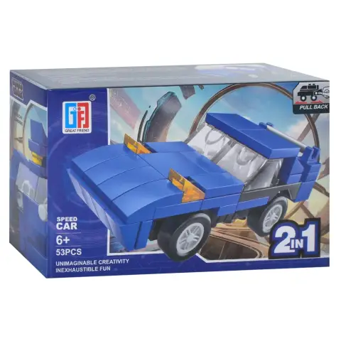 Конструктор 2в1 Транспорт-трансформер, 123-353/357, від 51 деталі, (В асортименті)