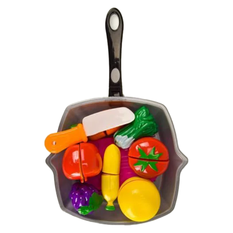 Продукти на липучці, сковорідка, ніж, дощечка, 30x20x6 см, 3016C (В асортименті)