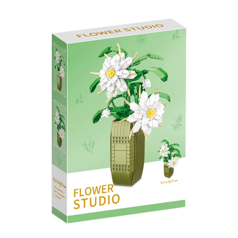 Конструктор Квіти в вазі, 9104A-9106A-9108A-9114A, від 537 деталей, (В асортименті)