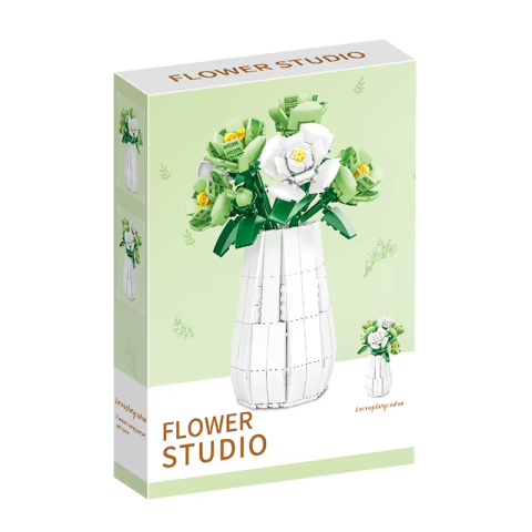 Конструктор Квіти в вазі, 9104A-9106A-9108A-9114A, від 537 деталей, (В асортименті)
