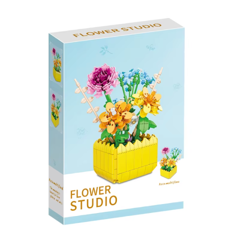 Конструктор Квіти в горщику, 9109A-9113A-9112A-9115A, від 548 деталей, (В асортименті)