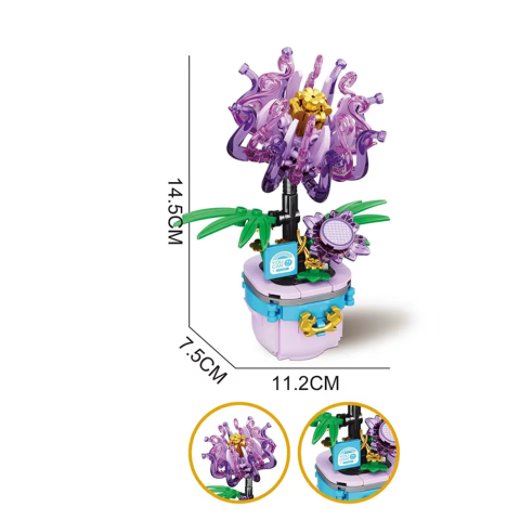 Конструктор Квітка в горщику, 33024-5-6-7, від 152 деталей, від 12.5 см, (В асортименті)