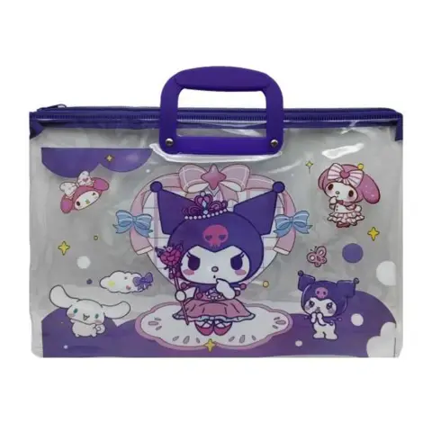 Папка-портфель ПВХ прозора Kuromi, 28x39 см, 30 мкм, 33-KU (В асортименті)