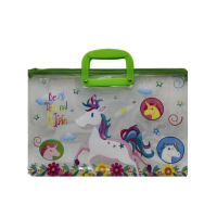 Папка-портфель ПВХ прозора Єдиноріг, 28x39 см, 30 мкм, 33-U (В асортименті)