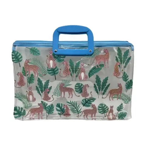 Папка-портфель ПВХ прозора Тварини, 28x39 см, 30 мкм, 33-А (В асортименті)