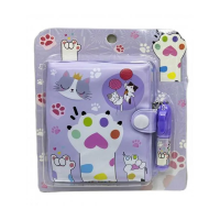 Блокнот на кнопці ПВХ з ручкою-брелоком Лапка, 8x10 см, 45 аркушів (В асортименті)