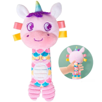 М’яка плюшева іграшка брязкальце, 13 см, ручка для немовляти, 11x15x3 см (В асортименті)