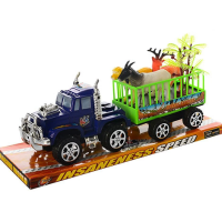 Джип інерційний з причепом, свійські тварини, 3 шт. (В асортименті)