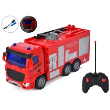 Машина пожарная радиоуправляемая, 1:30, аккумулятор, USB-зарядка, резиновые колеса, 31x14.5x13 см (в ассортименте)