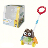 Каталка на палиці, 48 см, світло, підвісні крила, 3 види (пінгвін, каченя, сова), на батарейках, 21x21 см