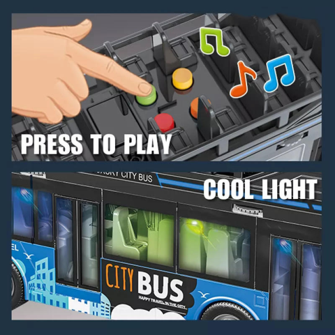 Автобус, звук, світло, на батарейках (В асортименті)