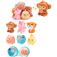 Набір іграшок для купання тварини, 6 шт., від 7 см, бризкалка, в сітці, 14x15x13 см (В асортименті)