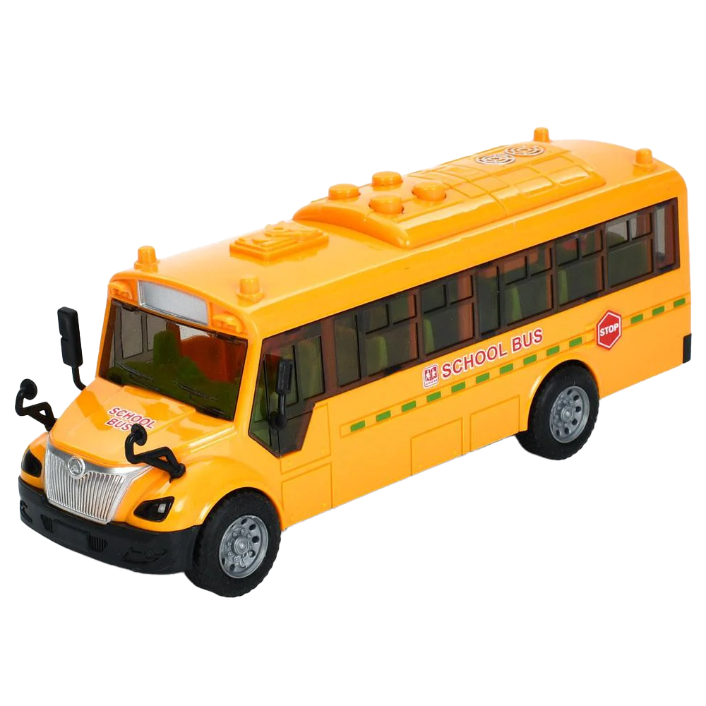 Автобус інерційний "Шкільний" 20 см, 1:24, звук, світло, відчиняються двері, гумові колеса 98056A