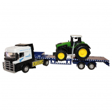 Автовоз інерційний металевий з трактором, в кор, 4види 28*5,4*9,5см /96/