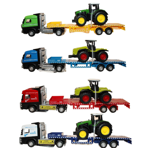 Автовоз інерційний металевий з трактором (в асортименті) 058C5