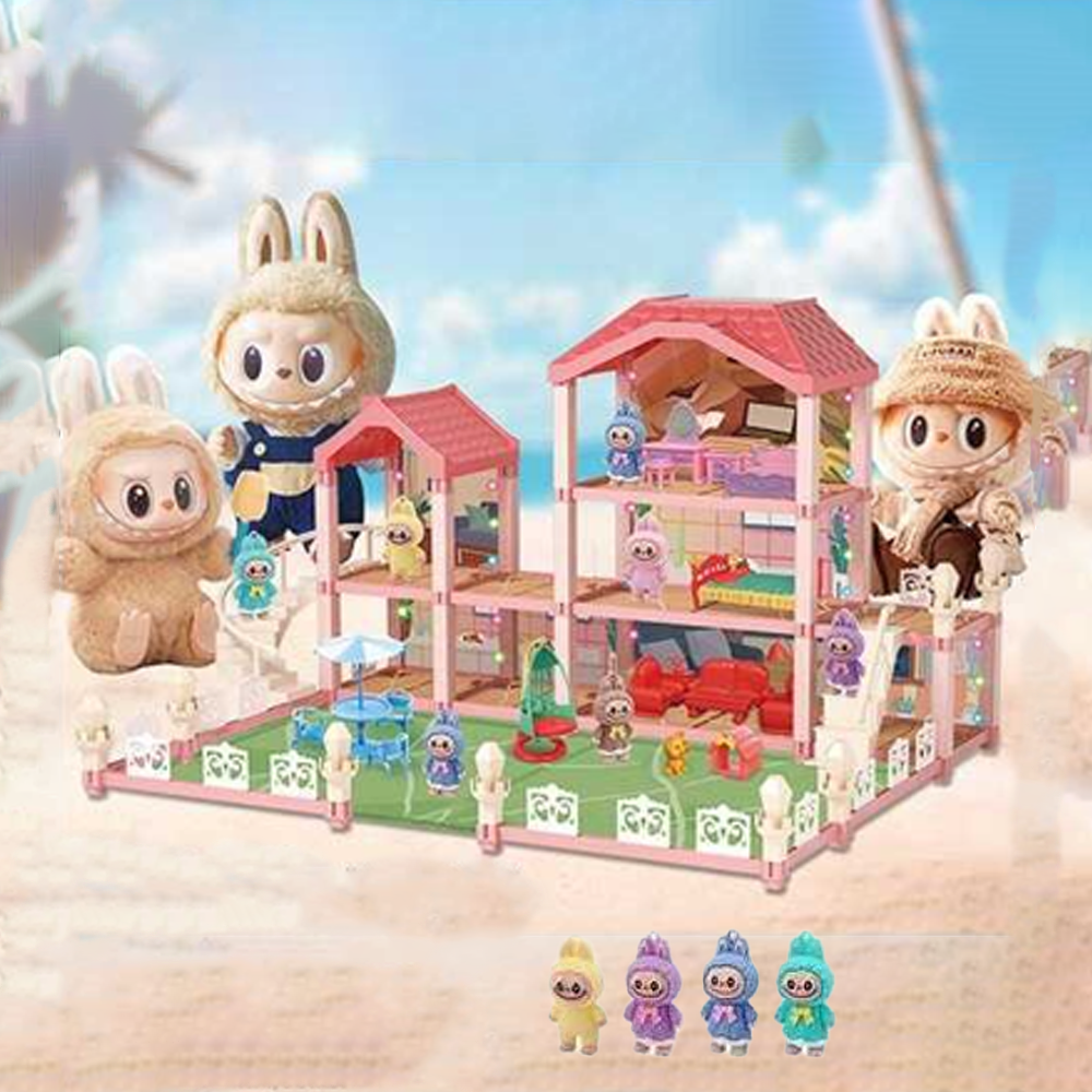 Будиночок "LABUBU" 4 фігурки героїв, 2 поверхи, підсвічування, меблі, в кор. 40,15,5*26 см