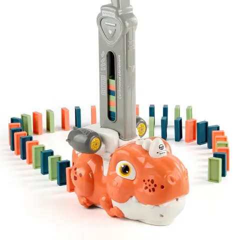 Гра динозавр з доміно 20 см 60 доміно звук світло їздить