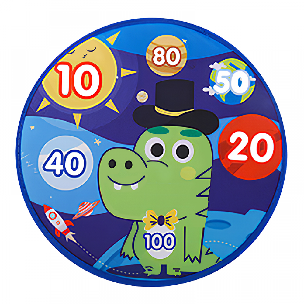 Дартс на липучці, 36см, 2 м'ячі, 2 дротики, маркери, серветки, 10видів, у п/е 38-42-6см /48/