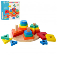 Дерев'яна іграшка Limo Toy "Геопірамідки" 20 фігур MD2630 Дерев'яна іграшка Limo Toy "Геопірамідки" 20 фігур MD2630