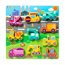 Дерев'яна іграшка Рамка-вкладиш на липучці, 10 фігур, мікс видів, у п/е, 22,5-22,5-1см /50/