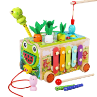 Розвиваючий центр дерев'яний каталка ксилофон риболовля городок