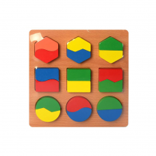 Деревянная игрушка Геометрика фигуры, 3 вида, в п/е 23-23-1,5см /60/