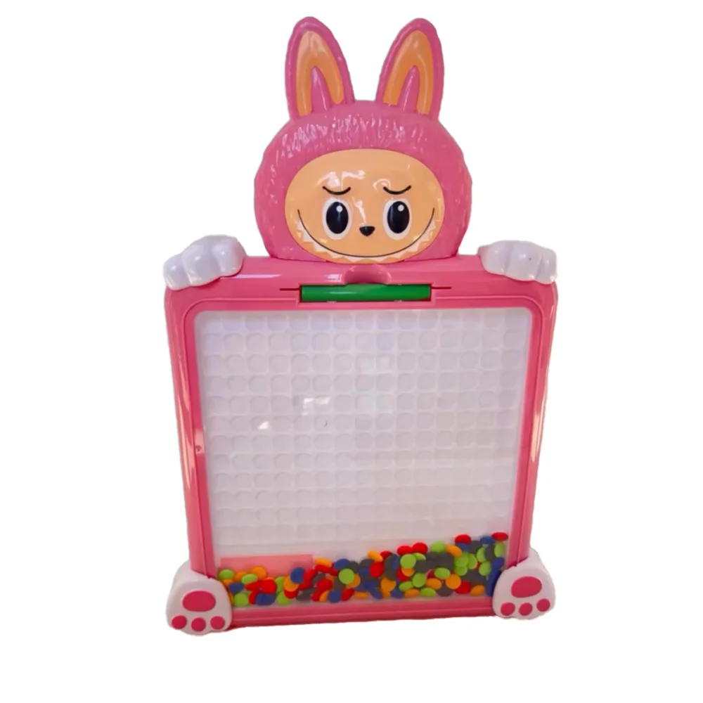 Дошка магнітна "LABUBU" 4 кольори, 60 елементів, 10 двосторонніх карток з завданнями, 25*3*32 см, МІКС ВИДІВ, в кор./100/