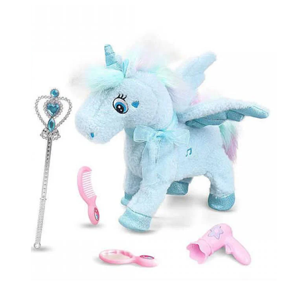 Музичний єдиноріг з підсвічуванням, сенсорним датчиком, гребінцем та дзеркалом