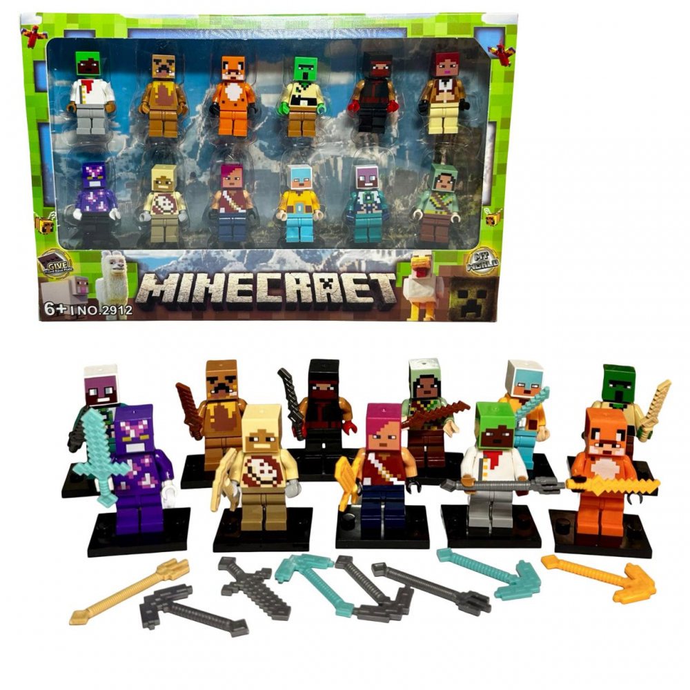 Конструктор Minecraft герої 12 шт в кор. 25-16*2см 