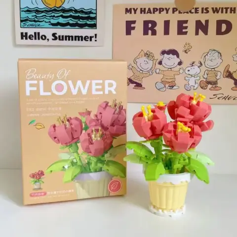 Конструктор квіти в горщику від 105 деталей (в асортименті)