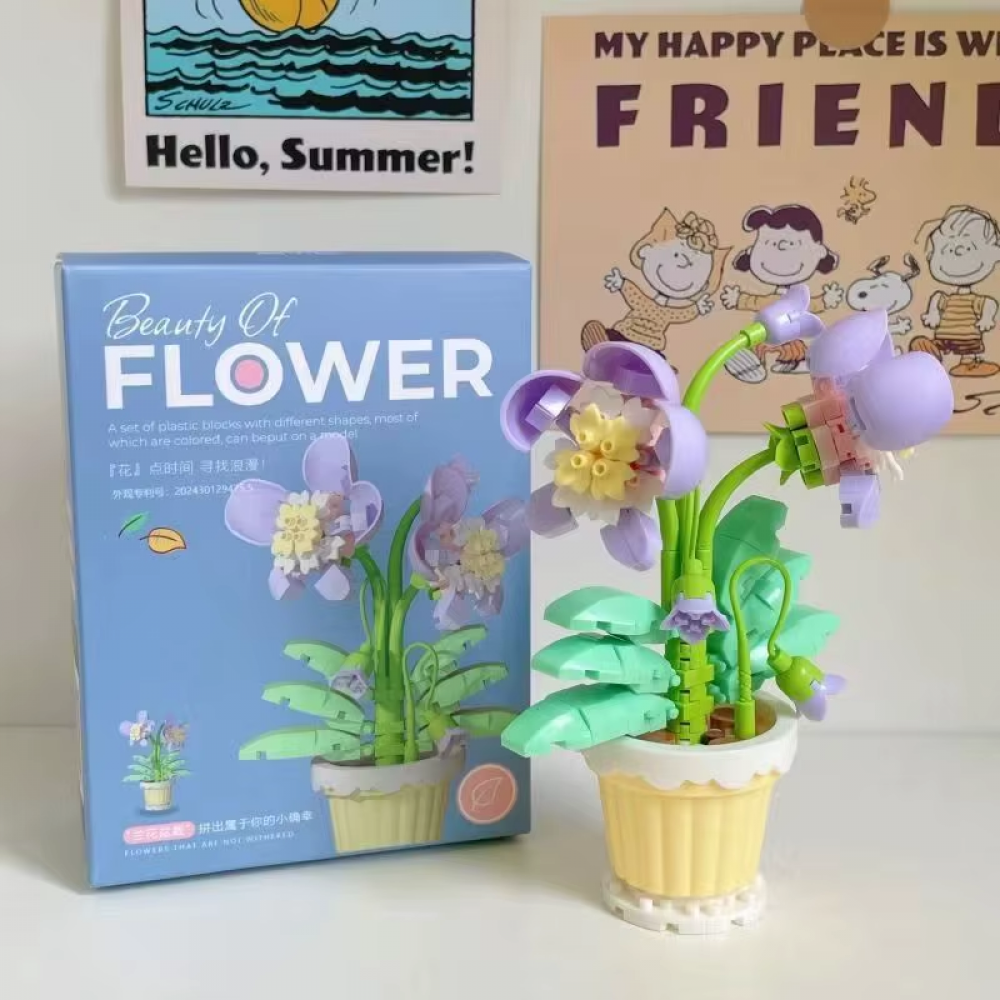 Конструктор квіти у горшику, від 105дет, в кор-ці, (в асортименті)