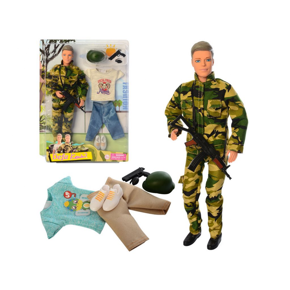 Кукла DEFA 30см 8412 парень военный с аксес.2цв.лист 33*5,5*25 /24/