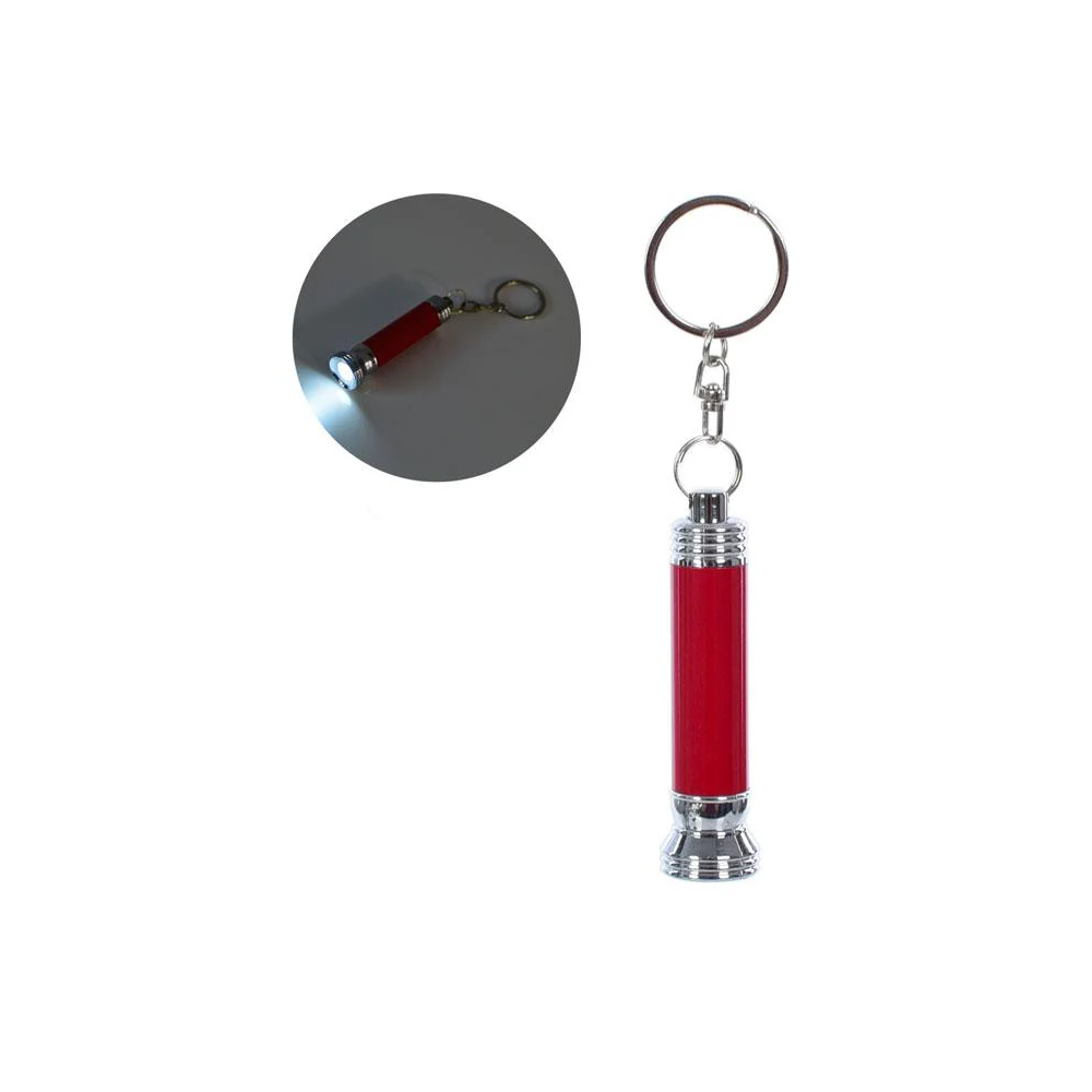 Ліхтарик 6,5см, брелок,світло,на бат-ці(табл) (6кольорів) /6/144/24шт в кор. 16-11-7см