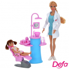Лялька DEFA лікар (стоматолог), 29см, шарнірна, донька, меблі, 2 види, в кор-ці, 34-31-6см /24/