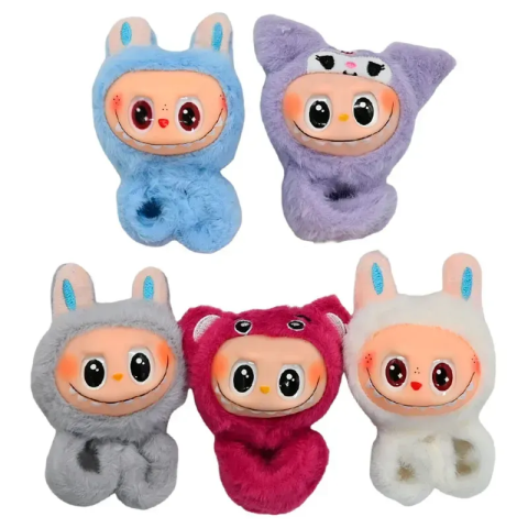 М'яка іграшка-браслет LABUBU чіпляється лапками на руку мікс 13 см M18664