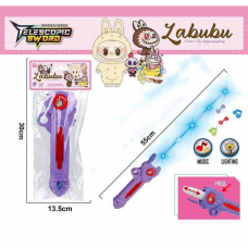 Меч висувний "LABUBU" підсвічування, звук, 2 кольори, довжина - 55 см, 22х8х4 п/е /240-2/