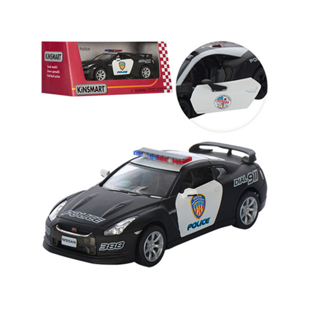 Машина металл "KINSMART" "Nissan GT-R (R-35) Police", в кор. 16*8,5*7,5см