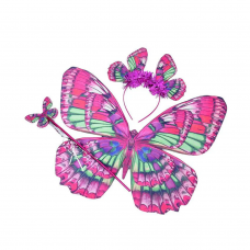 Набір аксесуарів набір карнавальний, метелик, крила 45-37см, обруч, чарівна паличка 34см, 4 види, у п/е 49,5-37-3см /150/