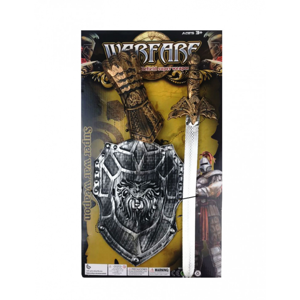 Набір лицаря щит, обладунок на руку, 3види, лист, 33,5-58-4см /24/