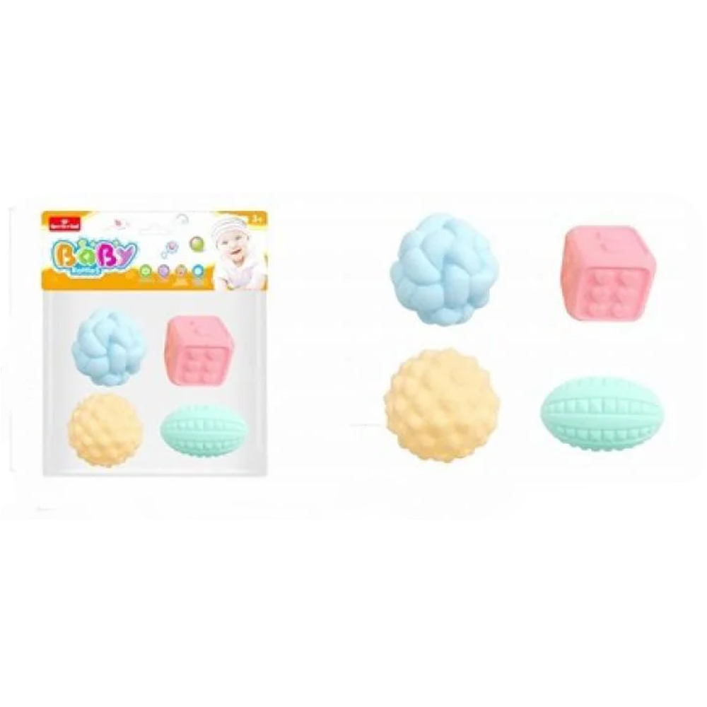 Набір текстурних іграшок 508-311/312 з пищалкою 2в.4шт.в кул.26*8*22 /120/