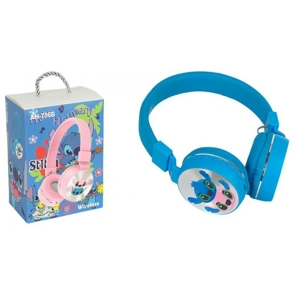 Наушники накладные Bluetooth с мультяшным персонажем стіч AH-706S