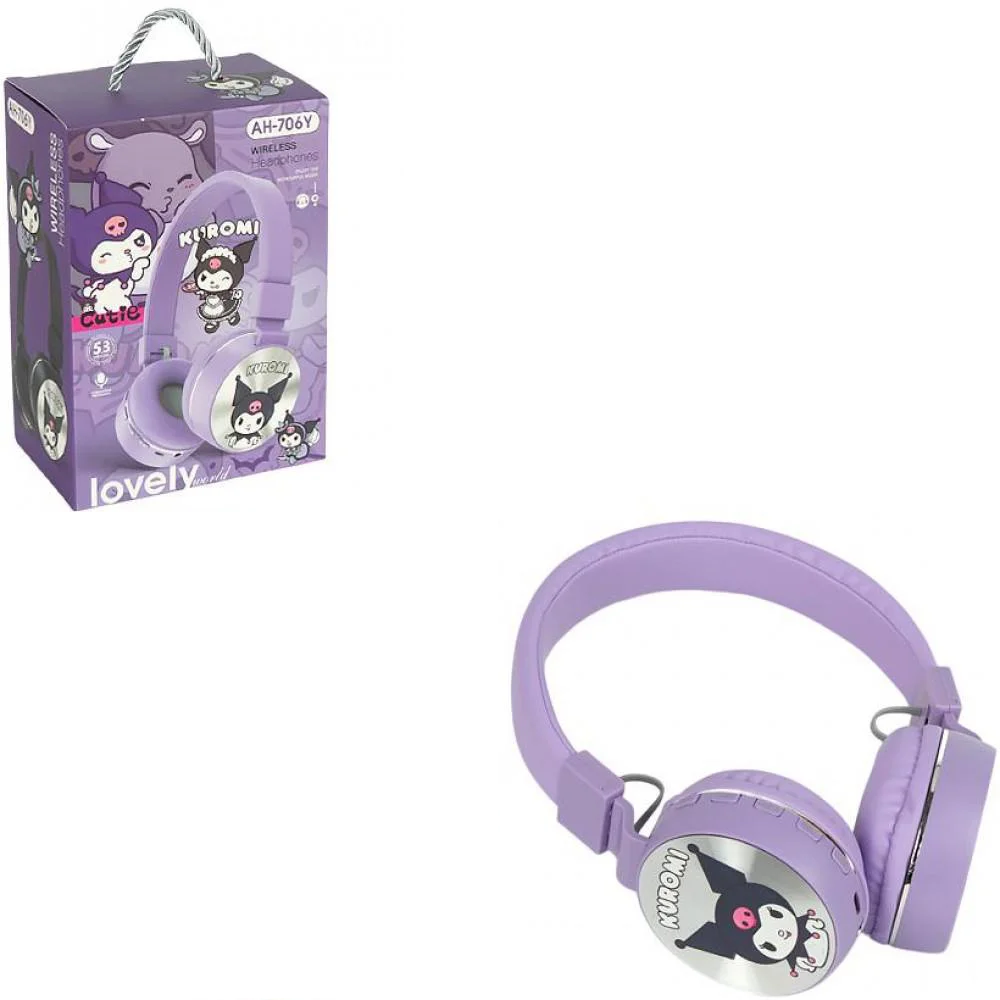 Наушники накладные Bluetooth с мультяшным персонажем Куромі AH-706Y
