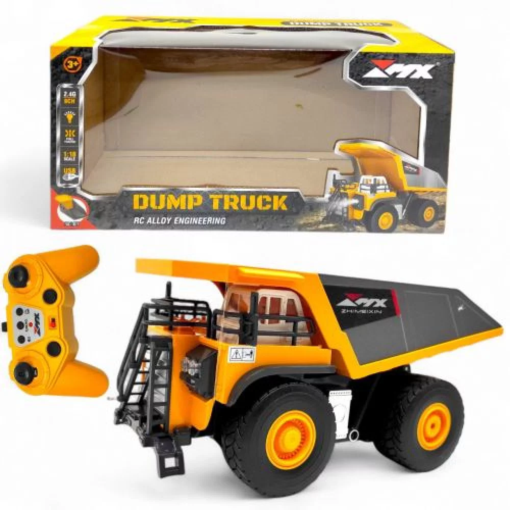 Спецтехніка на радіокеруванні "Самоскид", підсвічування, акумулятор 3.7V, масштаб 1:18, звук, беззвучний режим, гумові шини, автоматичний рух кузова Z6827A