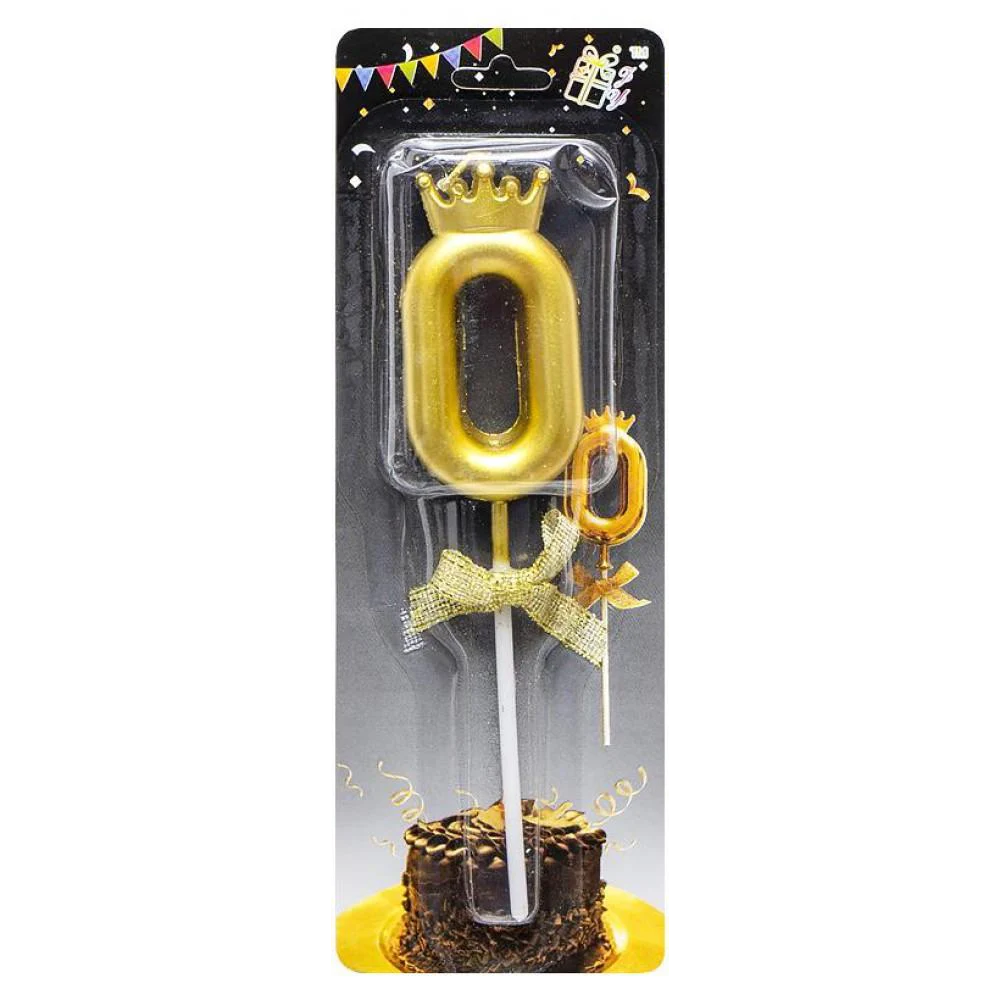 Свічка-цифра "0" з короною JY-1064