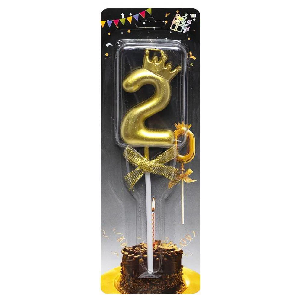 Свічка-цифра "2" з короною JY-1064