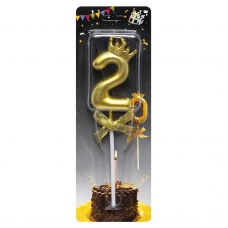Свічка-цифра "2" з короною JY-1064