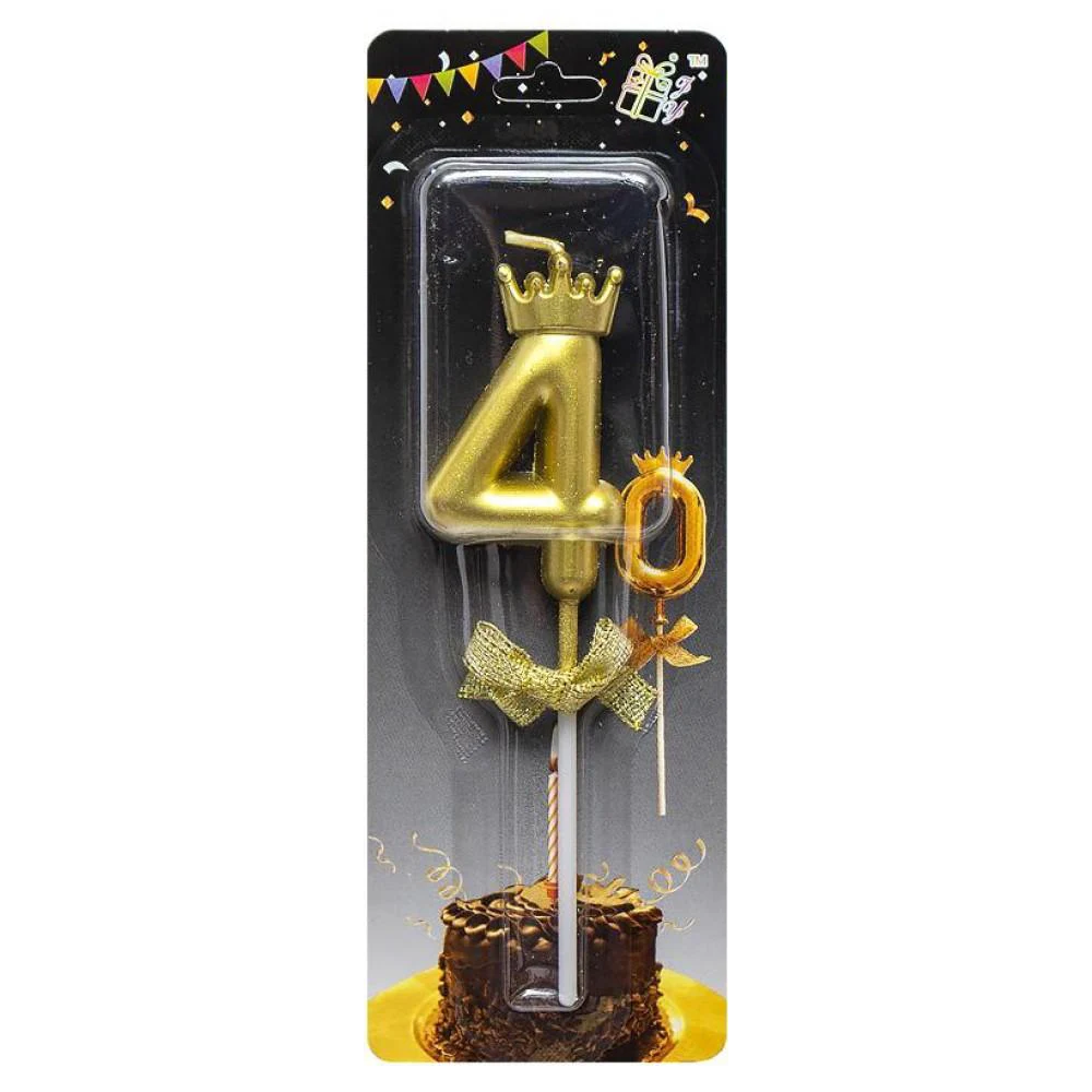 Свічка-цифра "4" з короною JY-1064