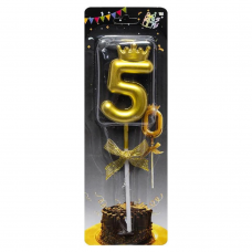 Свічка-цифра "5" з короною JY-1064