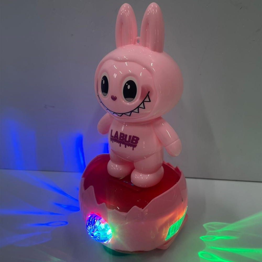 Тваринка музична "LABUBU" музика, підсвічування, диско шар, колеса вільного ходу, в кор, МІКС ВИДІВ /72-2/