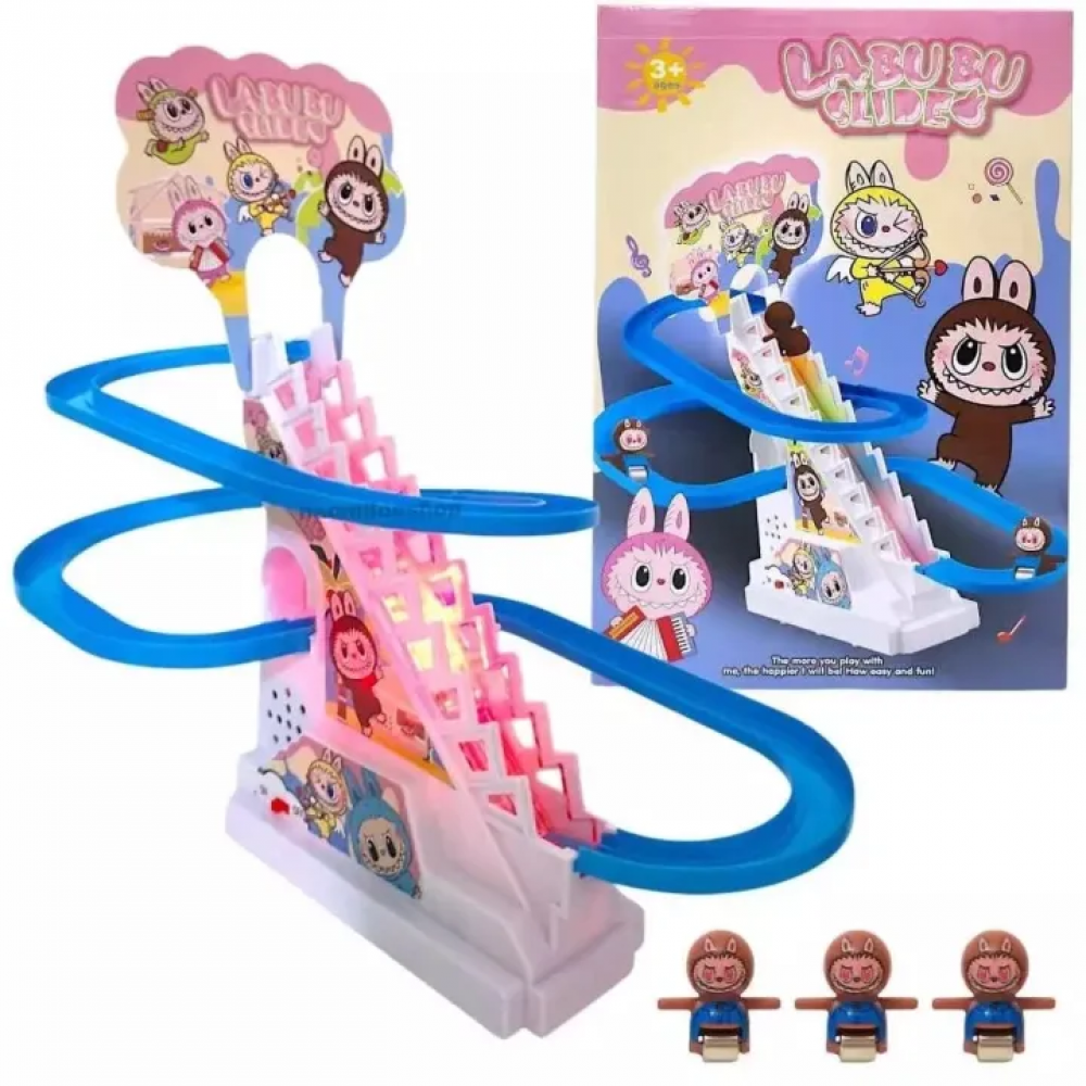 Трек "LABUBU" 6 героїв, підсвічування, автоматичний підіймач, весела мелодія, гірки,бат. 19х14х8см